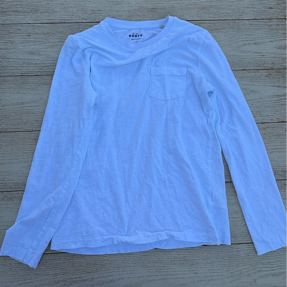 Mini Boden White Long Sleeve T-shirt
